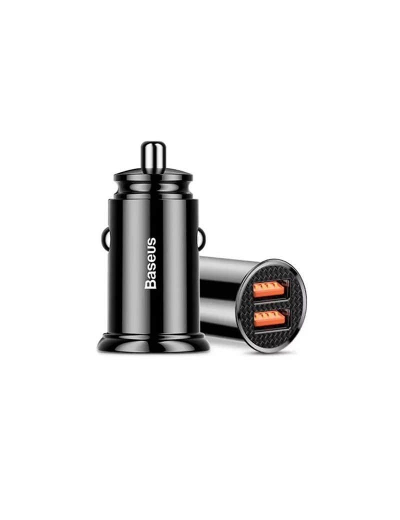 Carregador Veicular Baseus Usb-a + Usb-c Turbo 60w Cor Preto