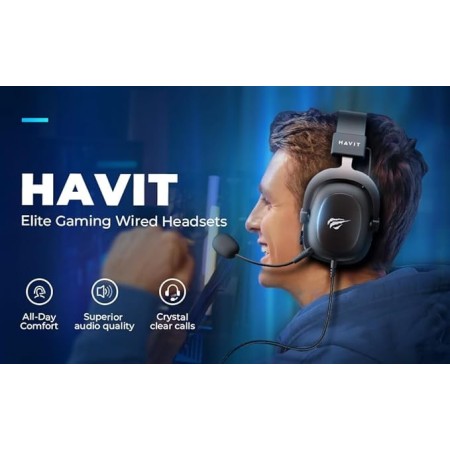 Havit Fone de Ouvido Headset Gamer HV-H2002d Back Com Fio e Sem Fio