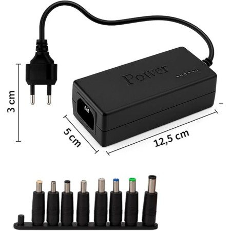 Carregador Universal 120W, 9 Conectores, Compatível com Notebook, TV, Monitor, Bivolt, Multivoltagem, Proteção Integrada