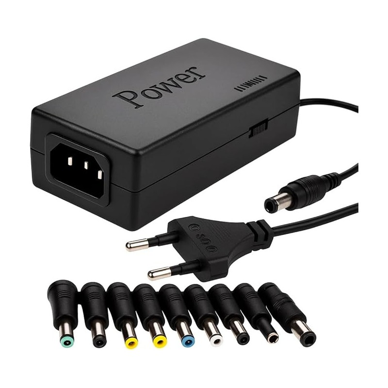 Carregador Universal 120W, 9 Conectores, Compatível com Notebook, TV, Monitor, Bivolt, Multivoltagem, Proteção Integrada