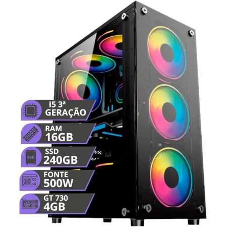 Pc Gamer Cpu Intel Core I5 Ssd 240gb Memoria 16gb Placa Vídeo 4gb