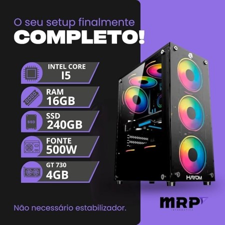 Pc Gamer Cpu Intel Core I5 Ssd 240gb Memoria 16gb Placa Vídeo 4gb