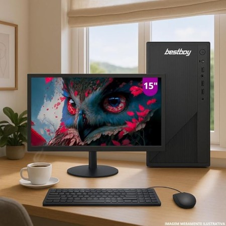 Computador Completo Intel Core I3 4gb Hd 500gb com Monitor 15'' Windows 10 Trial - BESTBOY