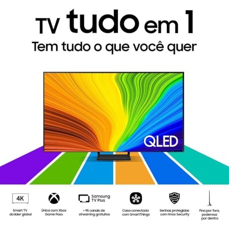 Samsung Smart TV 65" QLED 4K 65Q65D - Tecnologia de Pontos Quânticos, Design AirSlim