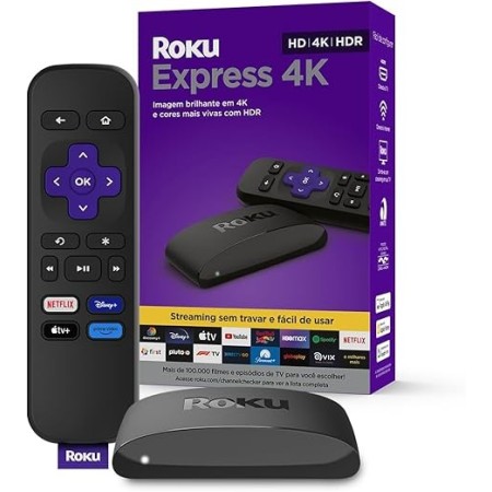 Roku Express 4K | Dispositivo de streaming para TV HD/4K/HDR compatível com Alexa, Siri e Google